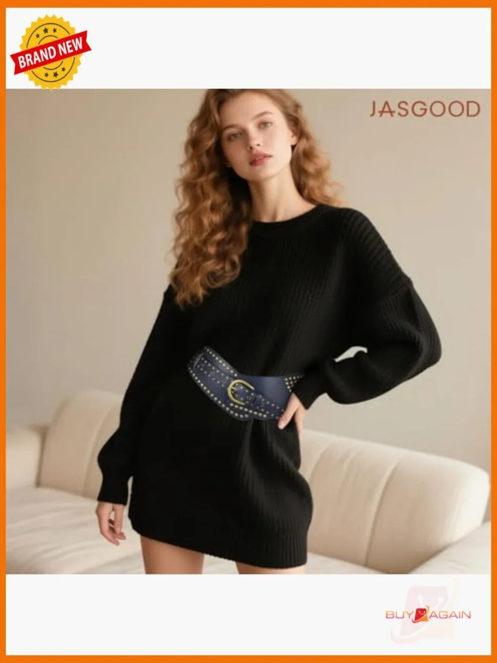 Vintage Elastic Wide Waist Belt with Rivets Metal Buckle Stretchy